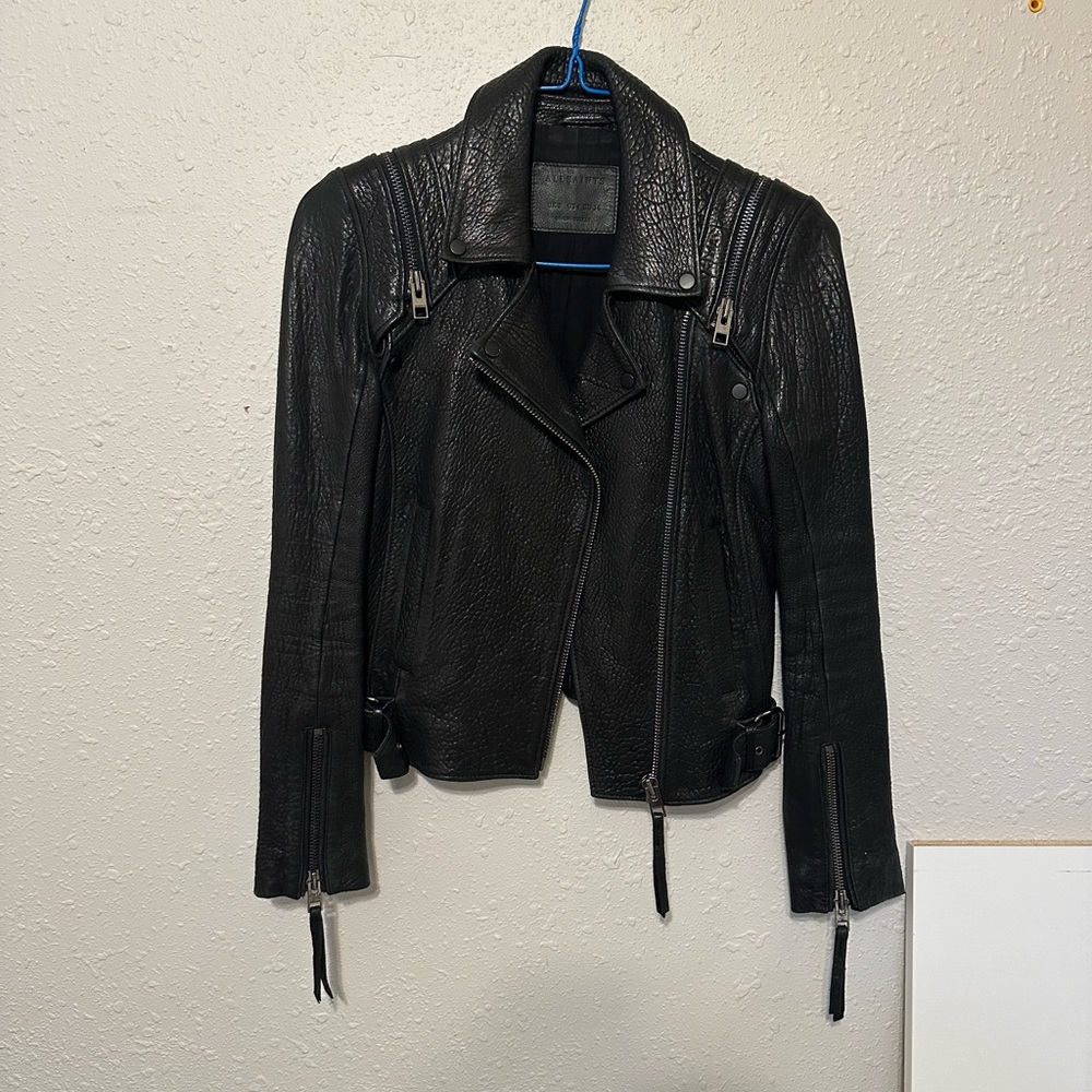 All Saints Black Leather Women's Jacket